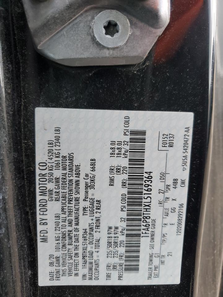 2020 Ford Mustang VIN: 1FA6P8THXL5169364 Lot: 63516055