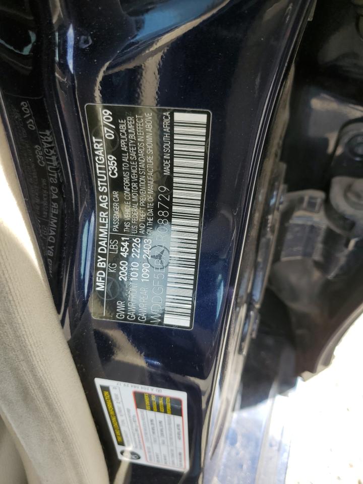 2010 Mercedes-Benz C 300 VIN: WDDGF5EB7AR088729 Lot: 63128875