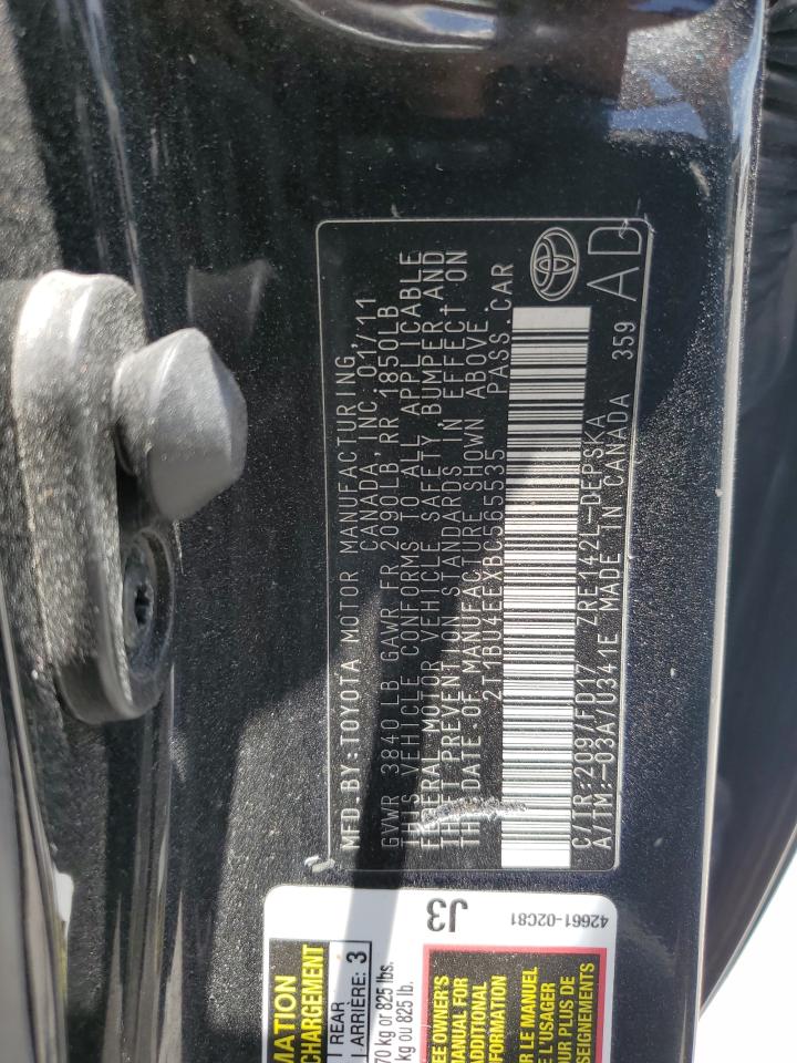 2011 Toyota Corolla Base VIN: 2T1BU4EEXBC565535 Lot: 65030775