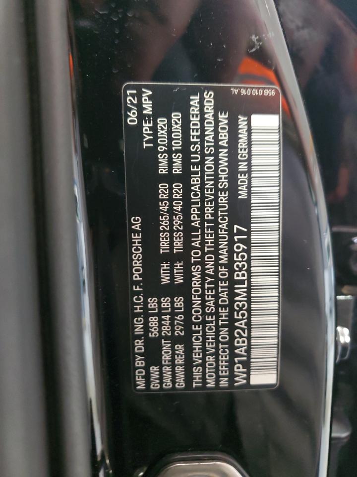 2021 Porsche Macan S VIN: WP1AB2A53MLB35917 Lot: 63547295