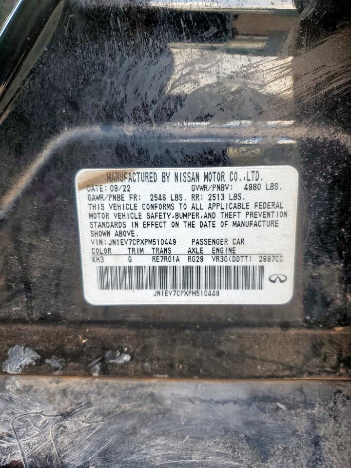 2023 Infiniti Q50 Sensory VIN: JN1EV7CPXPM510449 Lot: 63314405