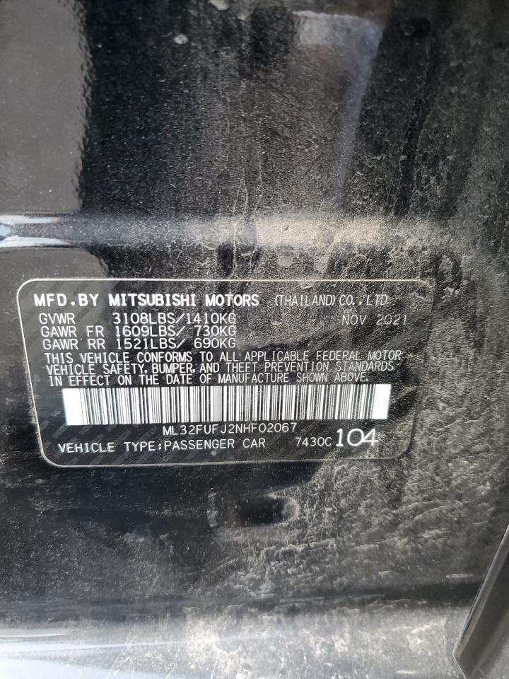 ml32fufj2nhf02067 ML32FUFJ2NHF02067 2022 Mitsubishi Mirage G4 Es