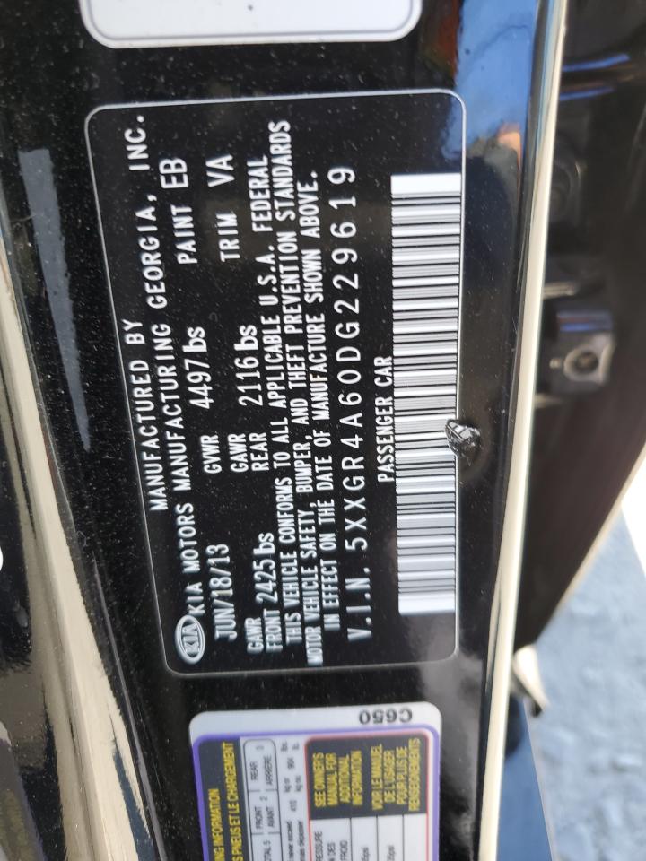 2013 Kia Optima Sx VIN: 5XXGR4A60DG229619 Lot: 64746535