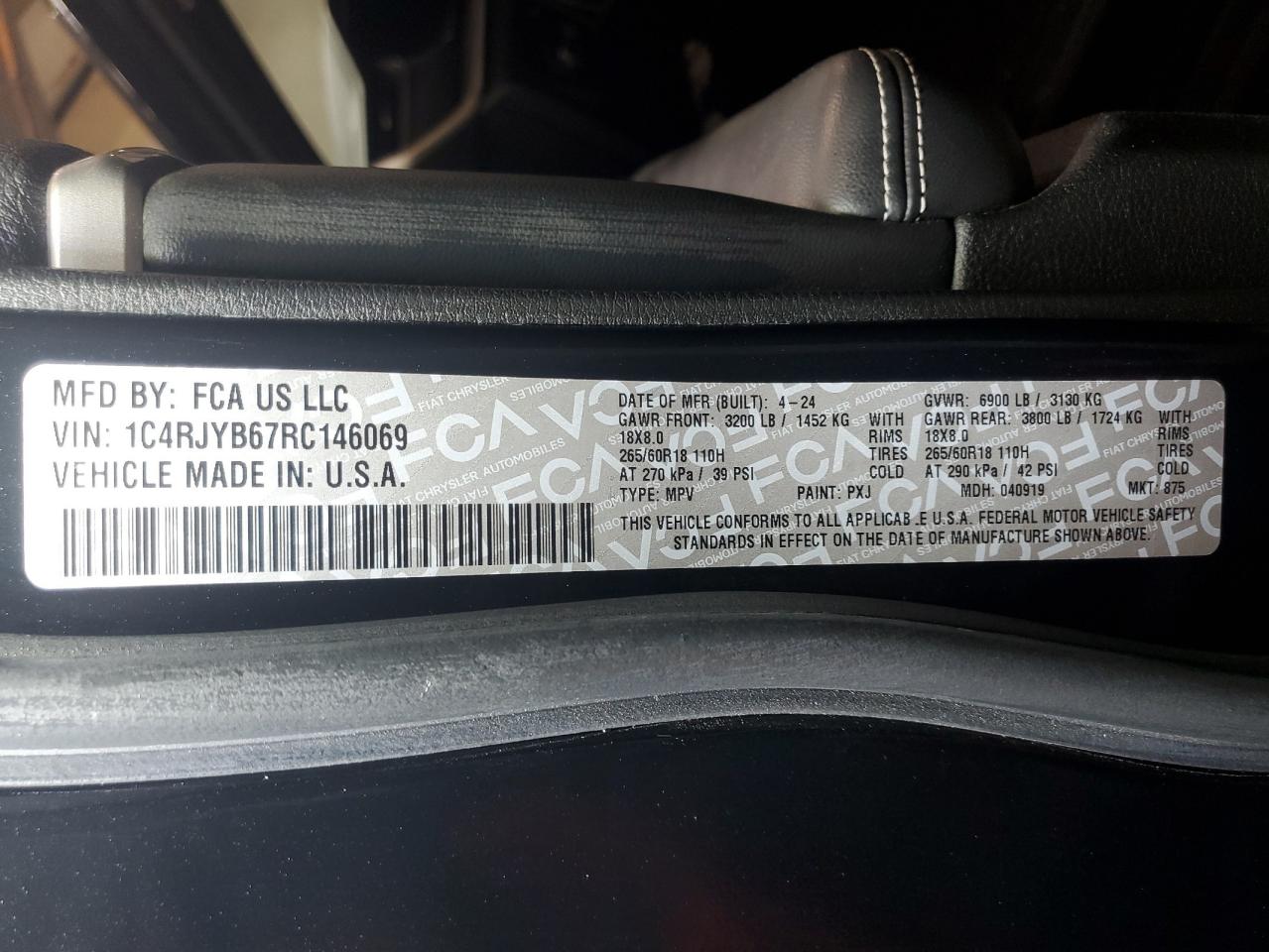 1c4rjyb67rc146069 1C4RJYB67RC146069 2024 Jeep Grand Cherokee Limited 4Xe