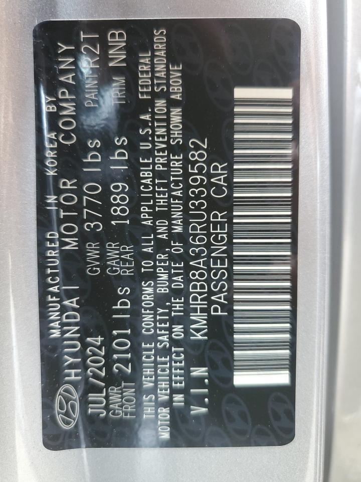 2024 Hyundai Venue Se VIN: KMHRB8A36RU339582 Lot: 59181655