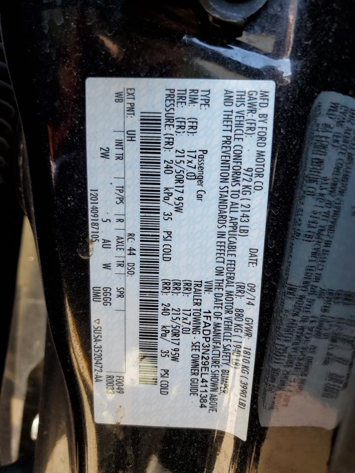 2014 Ford Focus Titanium VIN: 1FADP3N29EL411384 Lot: 61713725