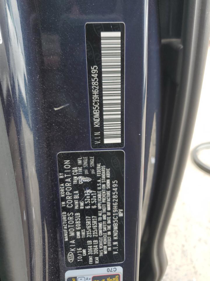 2017 Kia Sedona Lx VIN: KNDMB5C19H6285495 Lot: 63124505
