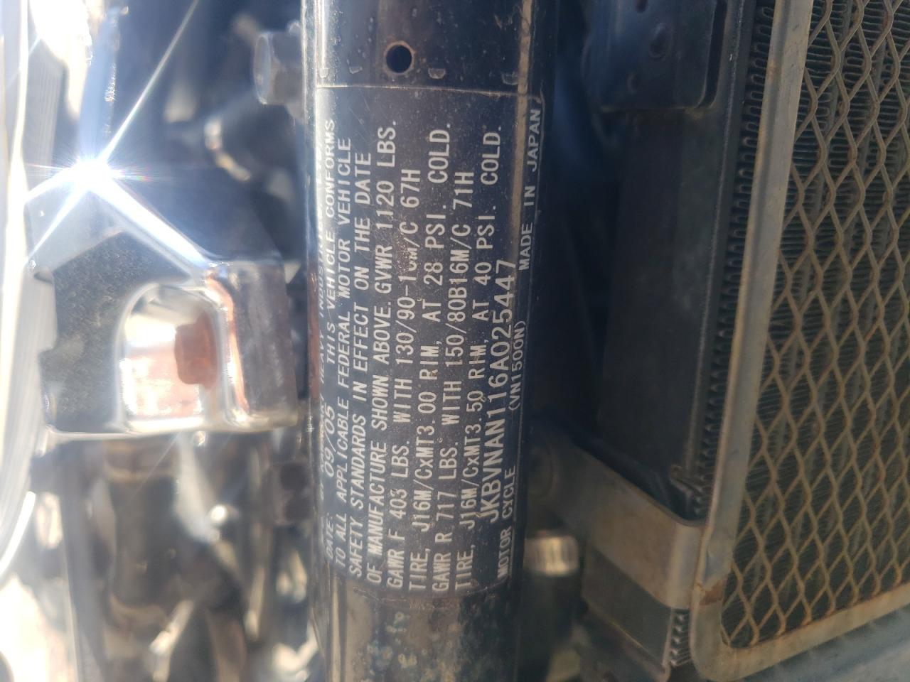 jkbvnan116a025447 JKBVNAN116A025447 2006 Kawasaki Vn1500 N1