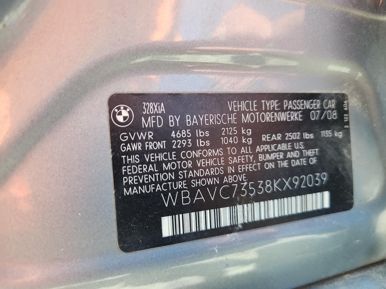 wbavc73538kx92039 WBAVC73538KX92039 2008 BMW 328 Xi Sulev