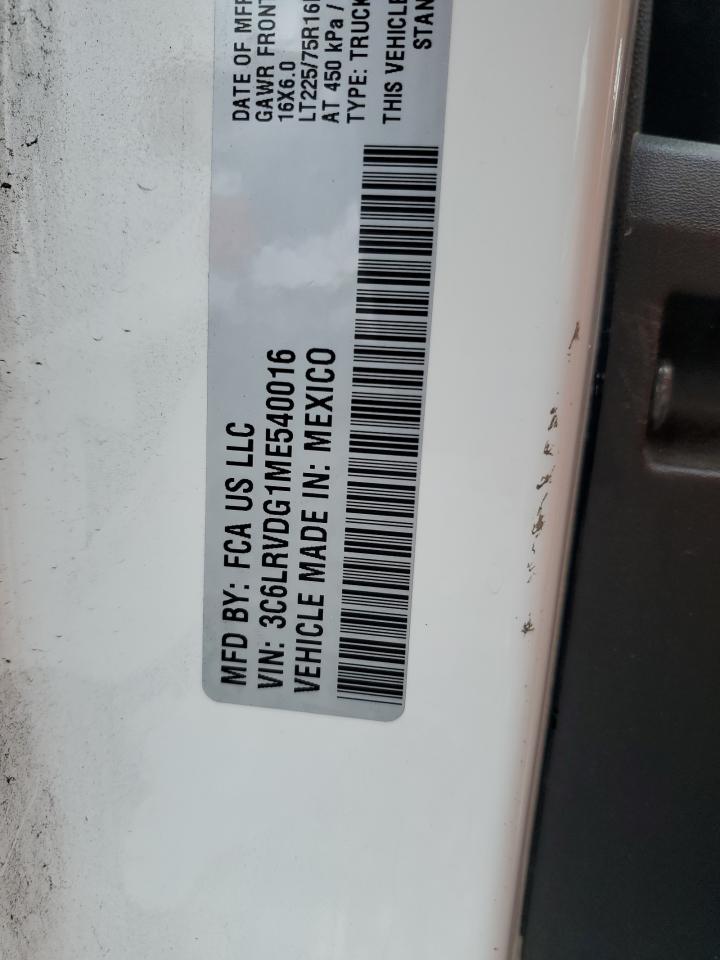 2021 Ram Promaster 2500 2500 High VIN: 3C6LRVDG1ME540016 Lot: 64766055
