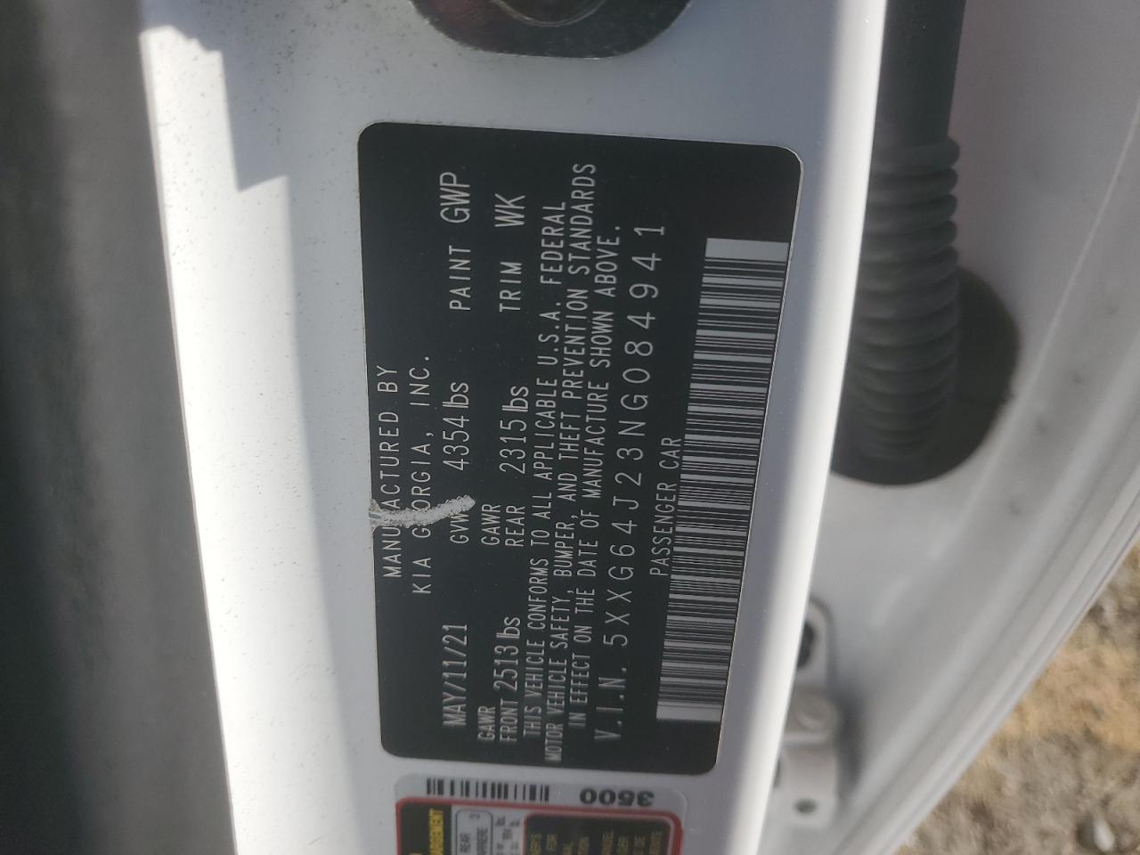 2022 Kia K5 Gt Line VIN: 5XXG64J23NG084941 Lot: 63420335