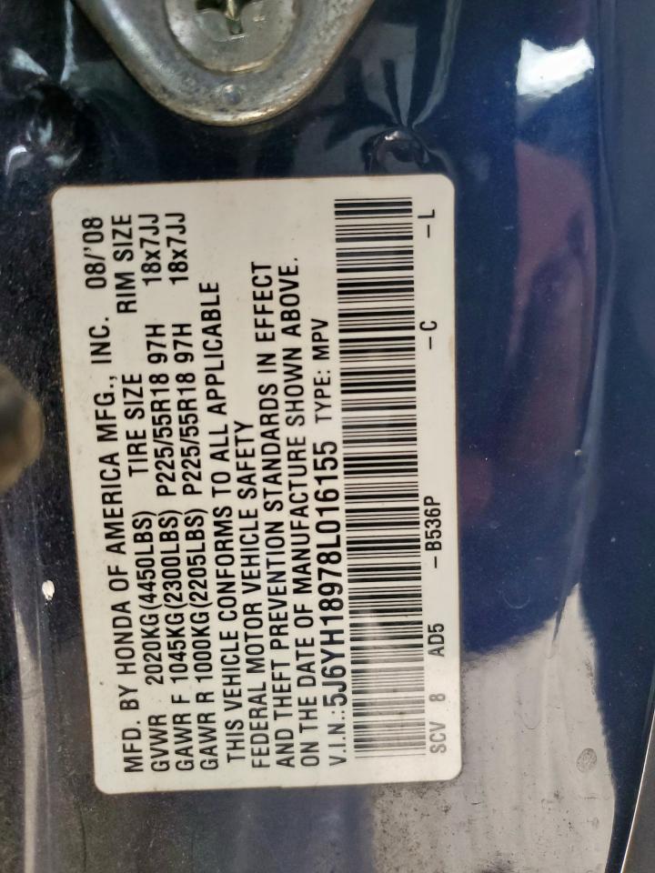 2008 Honda Element Sc VIN: 5J6YH18978L016155 Lot: 63770375