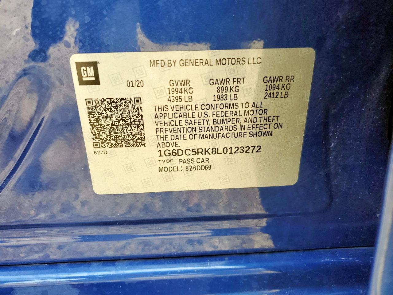 2020 Cadillac Ct4 Sport VIN: 1G6DC5RK8L0123272 Lot: 63840525