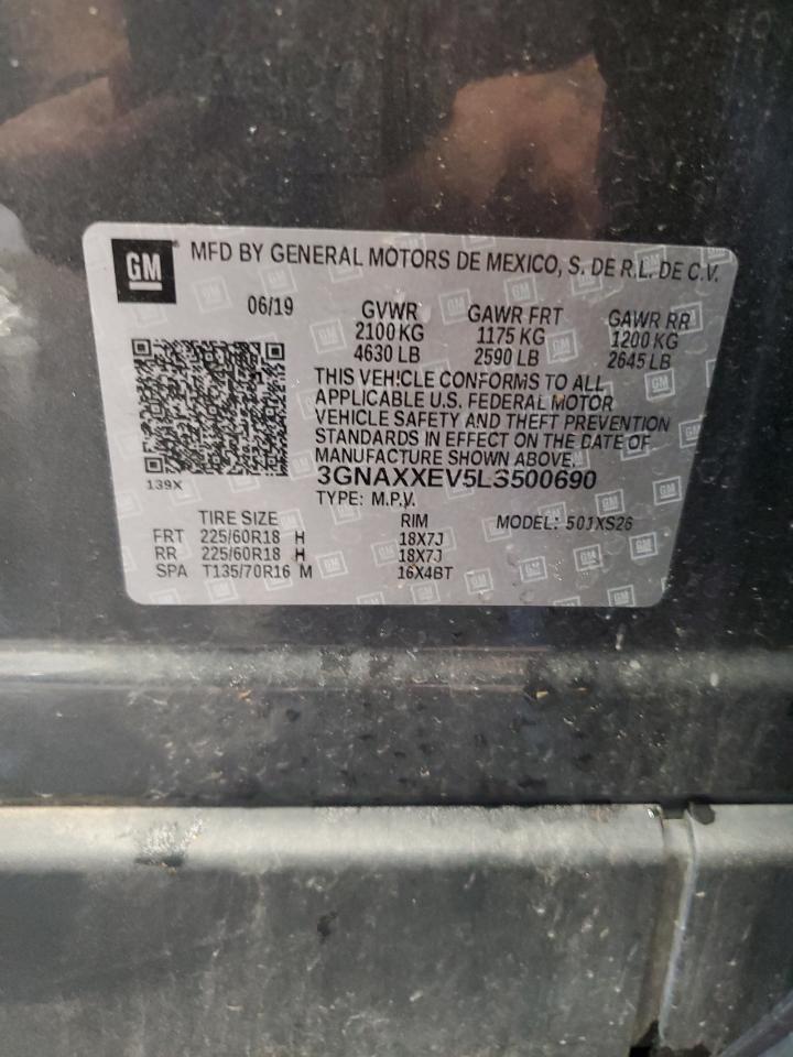 2020 Chevrolet Equinox Premier VIN: 3GNAXXEV5LS500690 Lot: 64811065