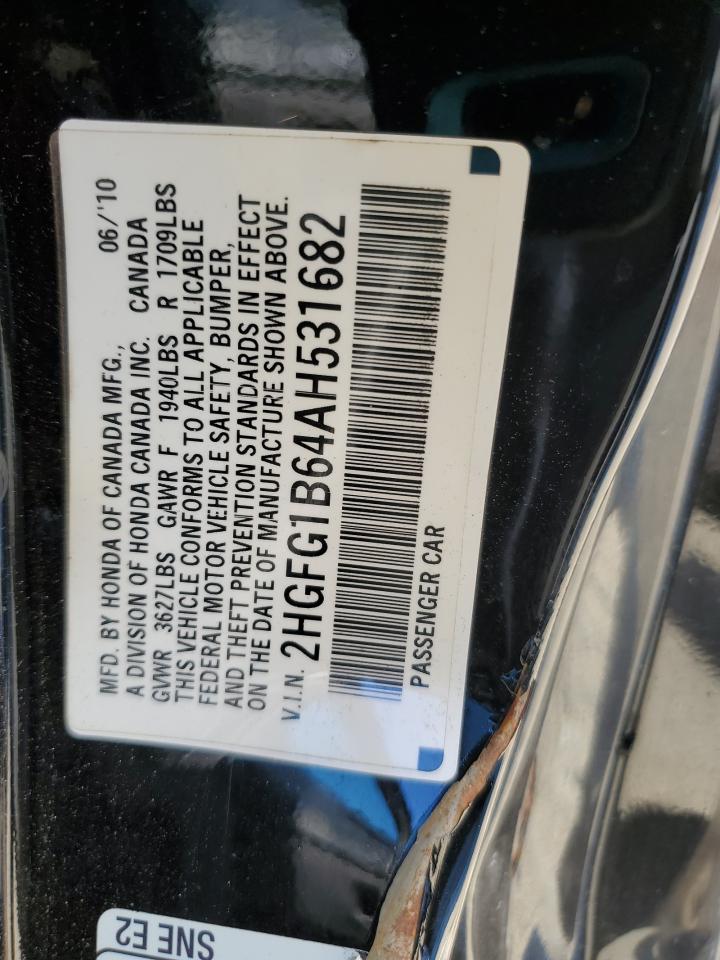 2010 Honda Civic Lx VIN: 2HGFG1B64AH531682 Lot: 65189575