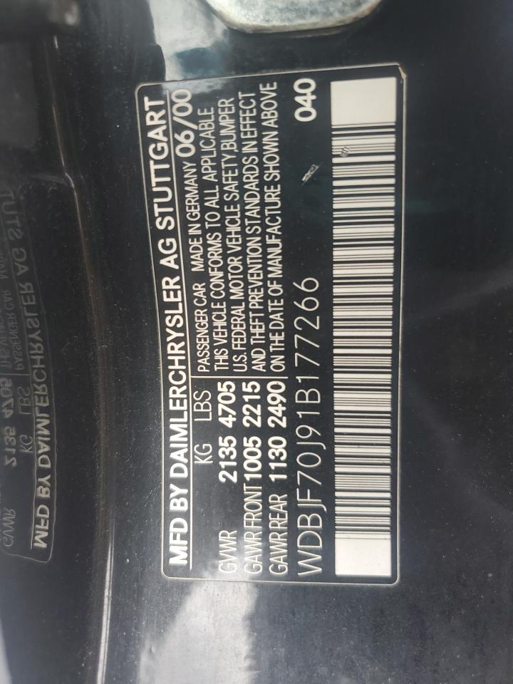 2001 Mercedes-Benz E 430 VIN: WDBJF70J91B177266 Lot: 64063325