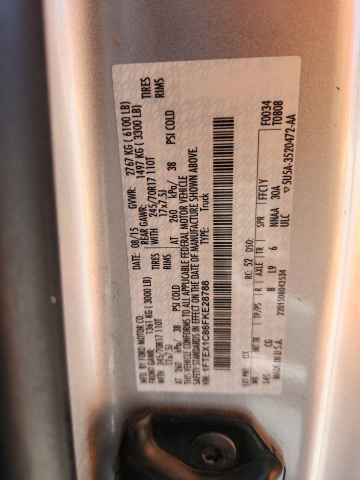 2015 Ford F150 Super Cab VIN: 1FTEX1C86FKE28788 Lot: 65526215