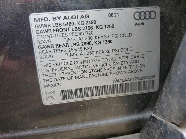 2022 AUDI Q5 SPORTBACK PRM PLS 45