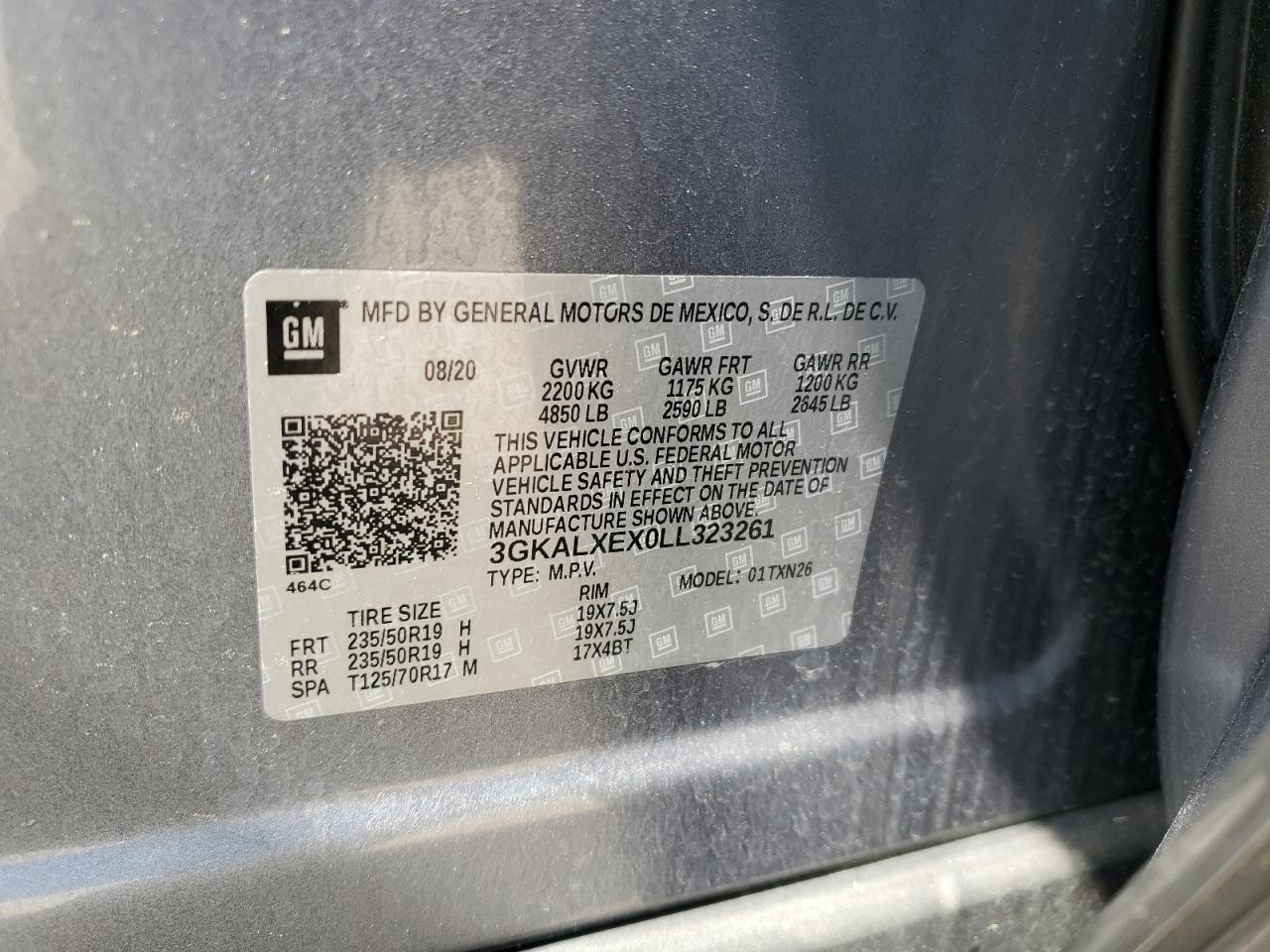 2020 GMC Terrain Denali VIN: 3GKALXEX0LL323261 Lot: 62399875