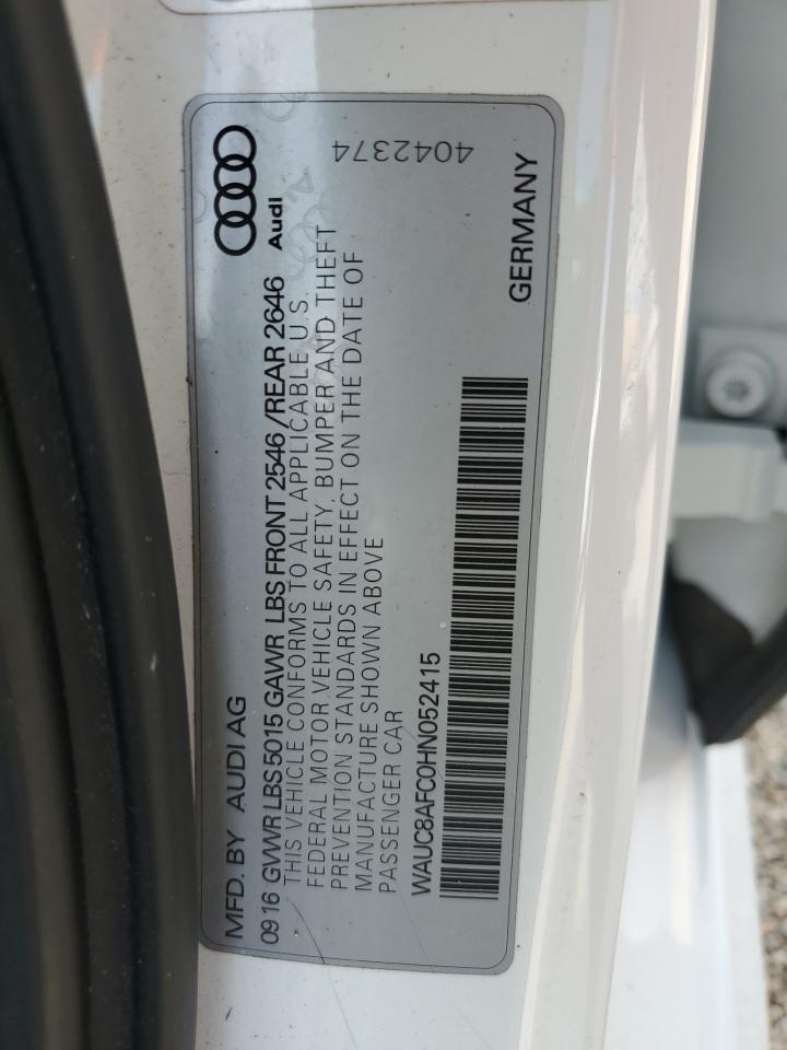 2017 Audi A6 Premium VIN: WAUC8AFC0HN052415 Lot: 65834635