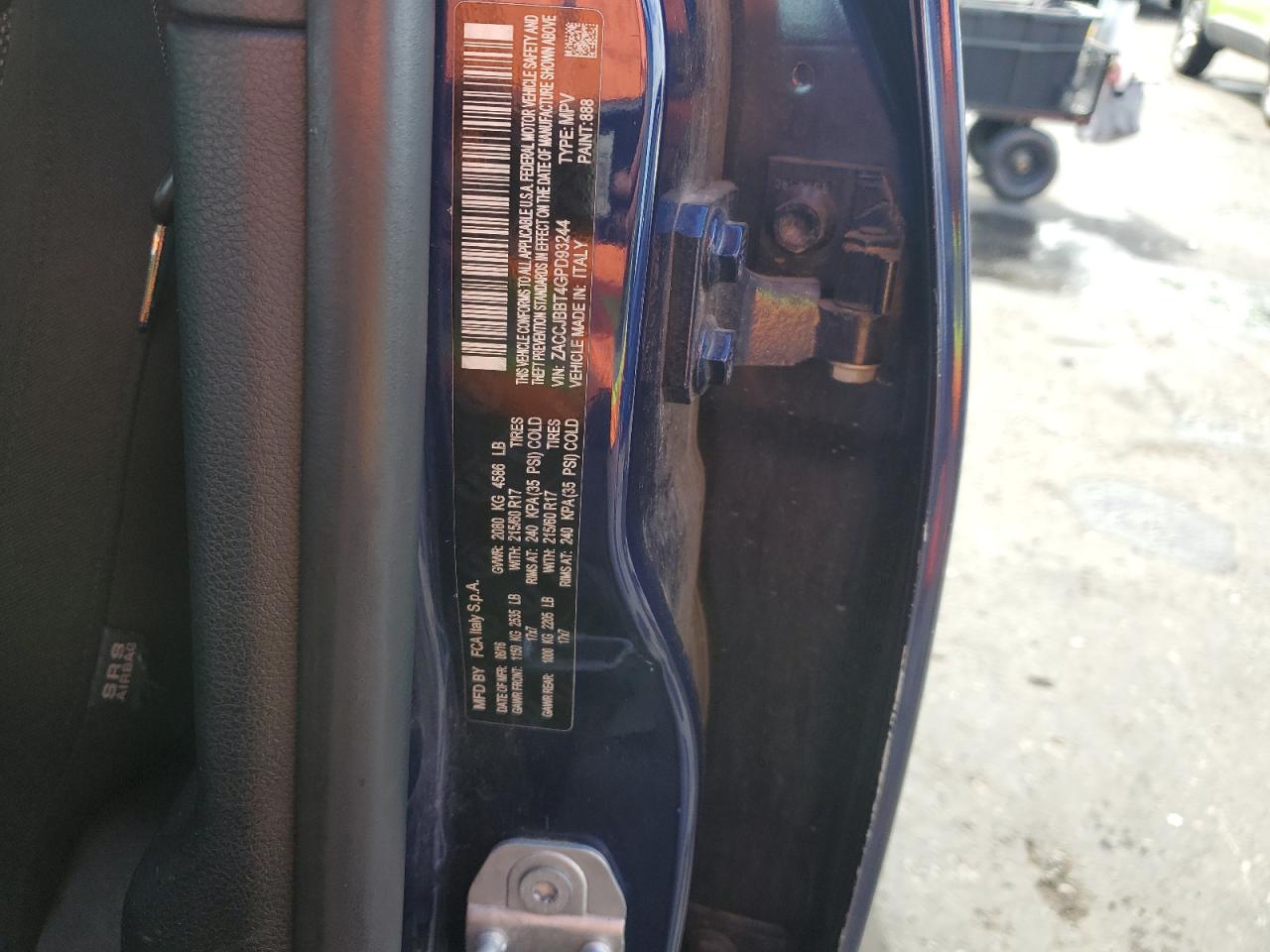 2016 Jeep Renegade Latitude VIN: ZACCJBBT4GPD93244 Lot: 63631155