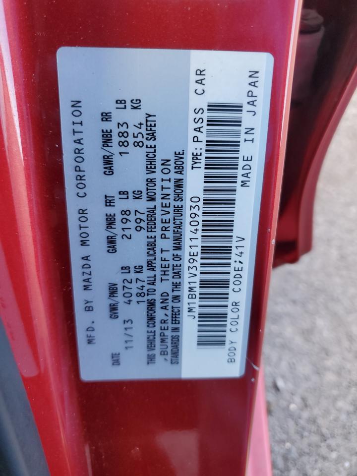 2014 Mazda 3 Touring VIN: JM1BM1V39E1140930 Lot: 64861115