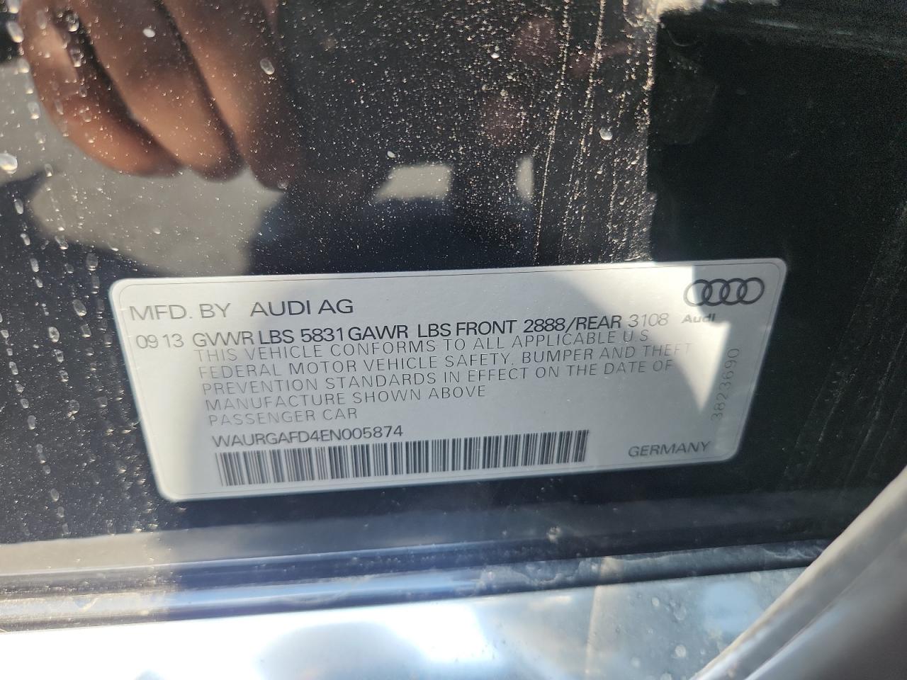 waurgafd4en005874 WAURGAFD4EN005874 2014 Audi A8 L Quattro
