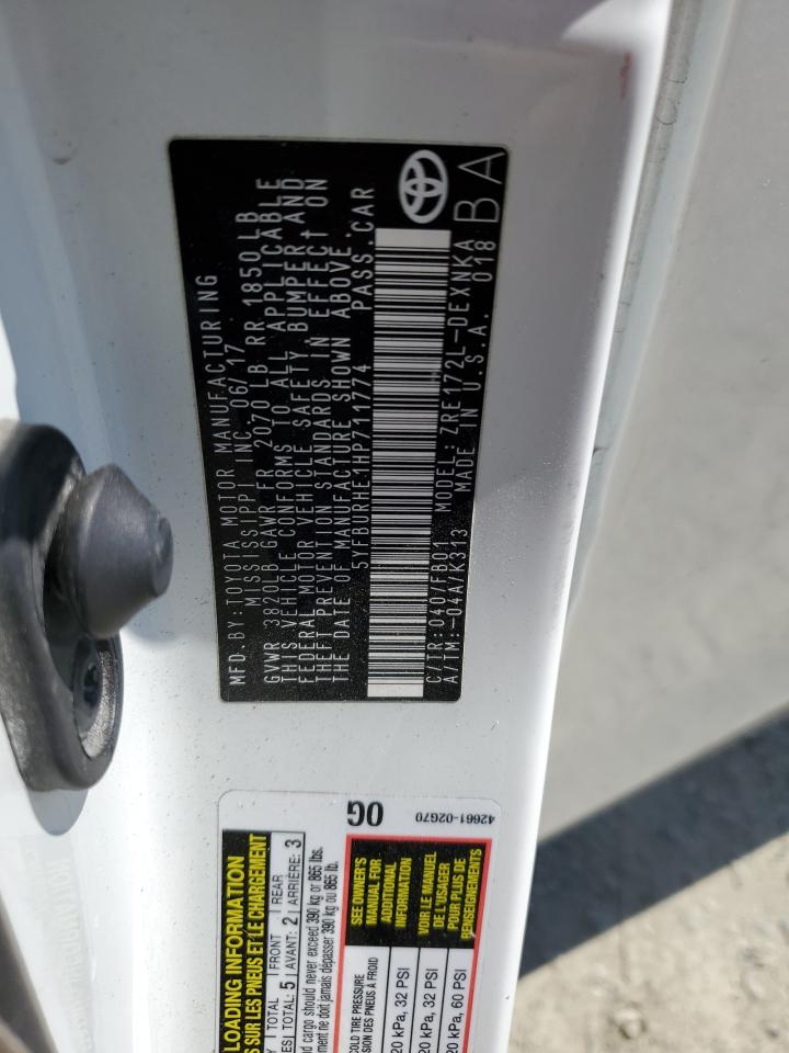 2017 Toyota Corolla L VIN: 5YFBURHE1HP711774 Lot: 65025965