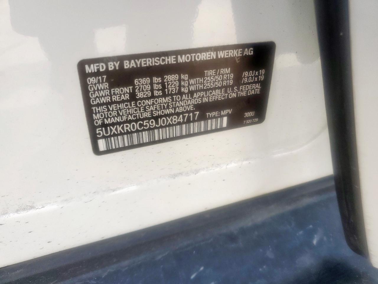 2018 BMW X5 xDrive35I VIN: 5UXKR0C59J0X84717 Lot: 64848425