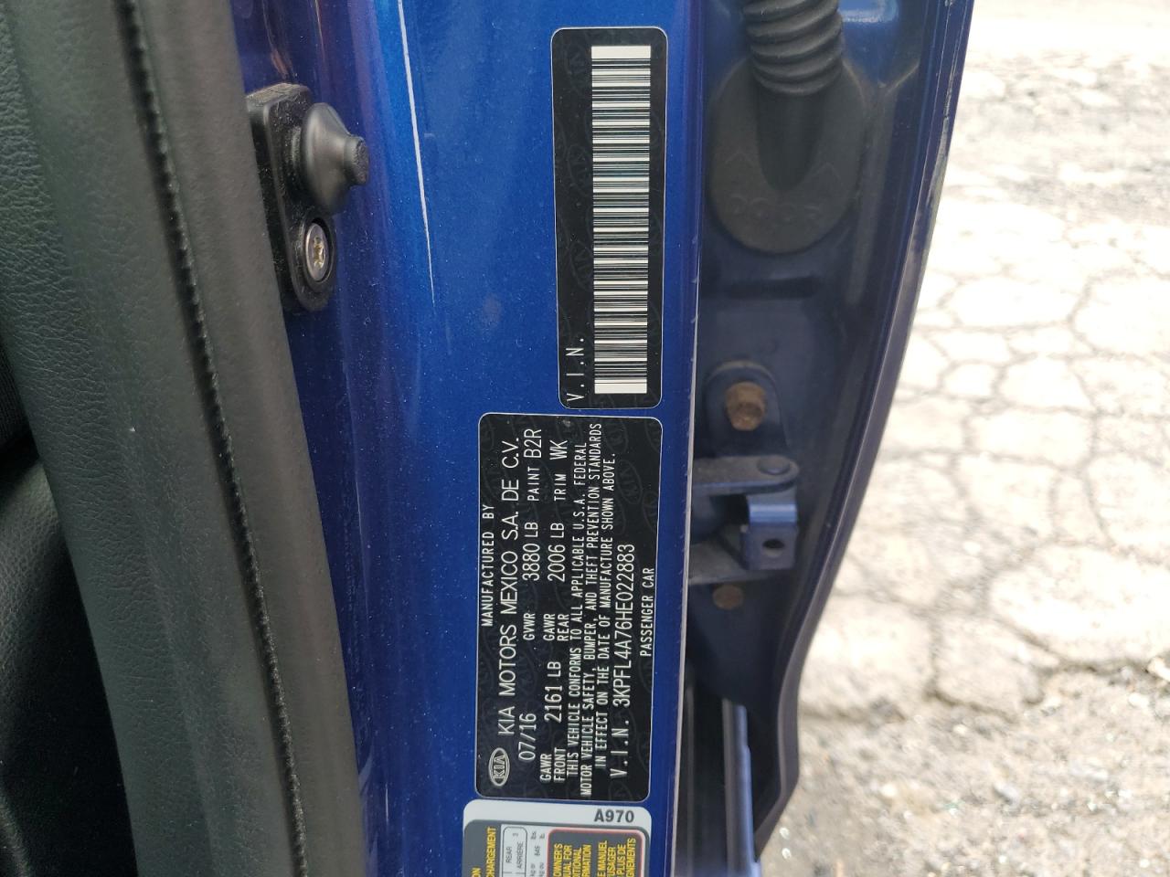 2017 Kia Forte Lx VIN: 3KPFL4A76HE022883 Lot: 63228195