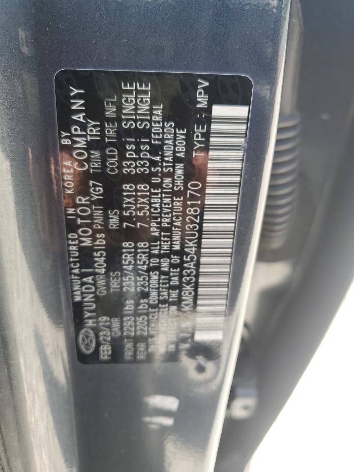 2019 Hyundai Kona Limited VIN: KM8K33A54KU328170 Lot: 64406055