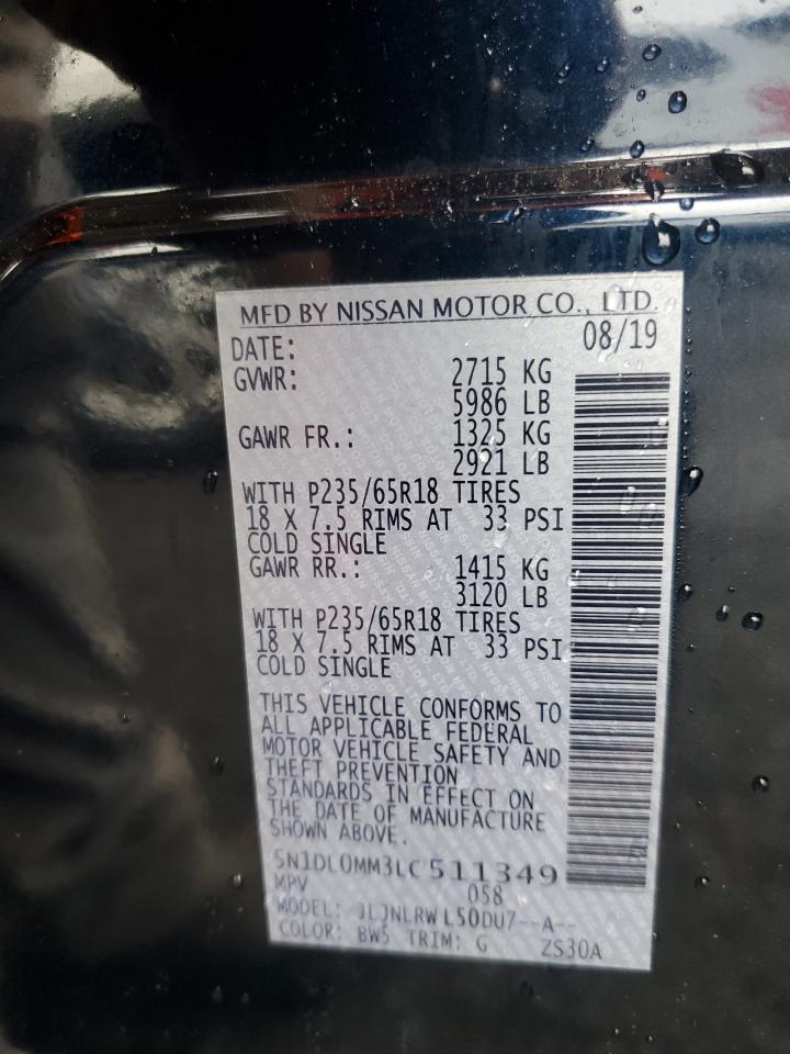 2020 Infiniti Qx60 Luxe VIN: 5N1DL0MM3LC511349 Lot: 64431435