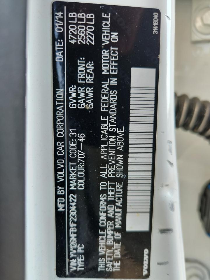 2015 Volvo S60 Premier VIN: YV126MFB1F2304422 Lot: 64290055