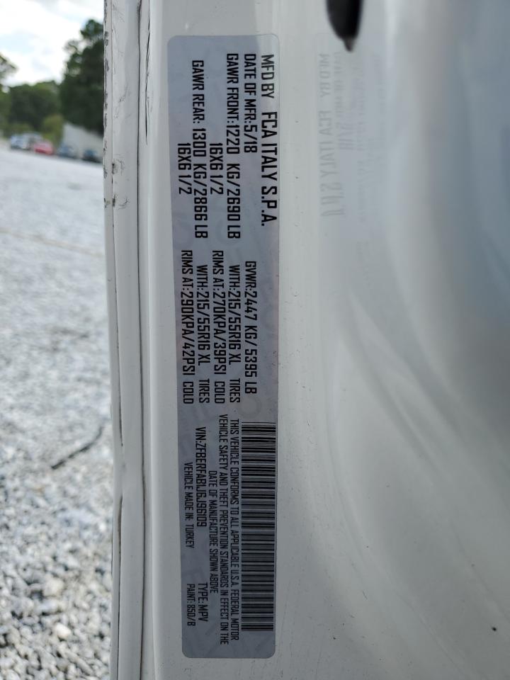 2018 Ram Promaster City VIN: ZFBERFAB1J6J96109 Lot: 63109775