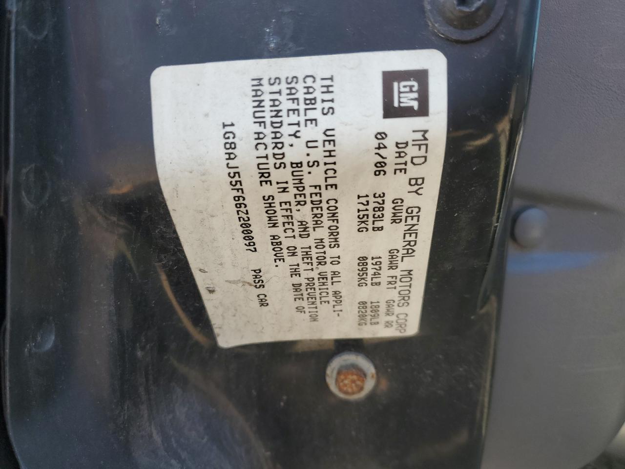 1G8AJ55F66Z200097 2006 Saturn Ion Level 2