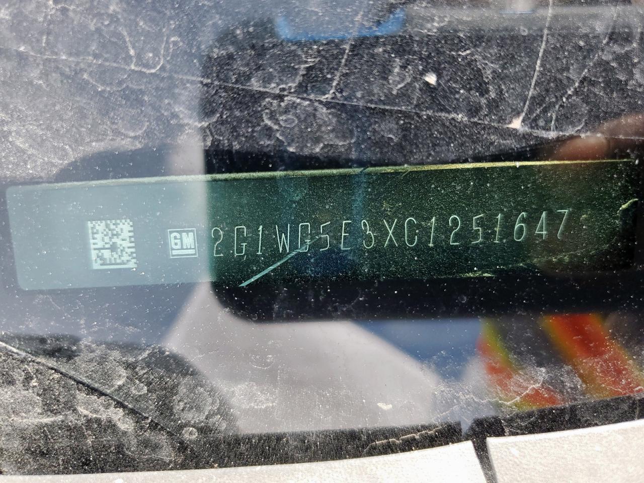 2012 Chevrolet Impala Lt VIN: 2G1WG5E3XC1251647 Lot: 65697475