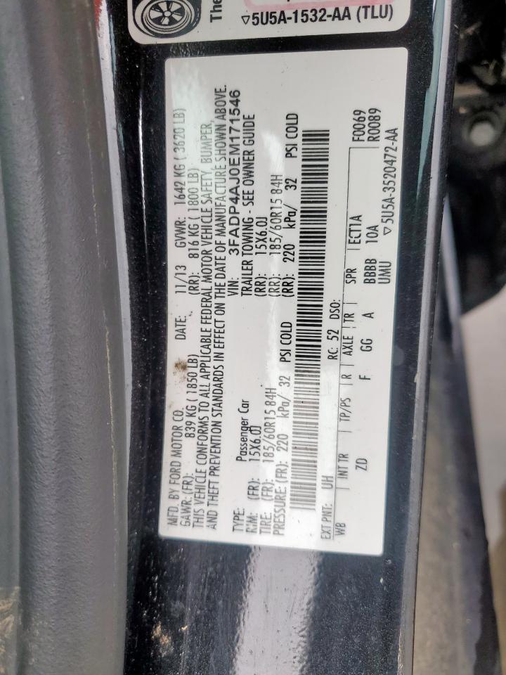 2014 Ford Fiesta S VIN: 3FADP4AJ0EM171546 Lot: 64717405
