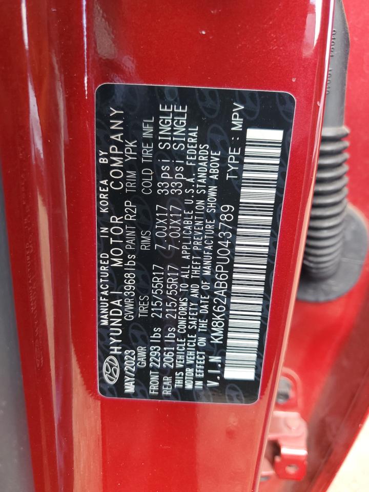 2023 Hyundai Kona Sel VIN: KM8K62AB6PU043789 Lot: 65131645