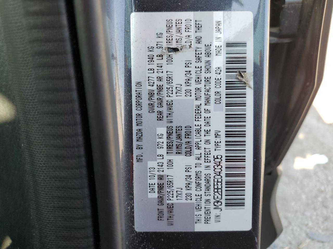 2014 Mazda Cx-5 Sport VIN: JM3KE2BE5E0403405 Lot: 66488315