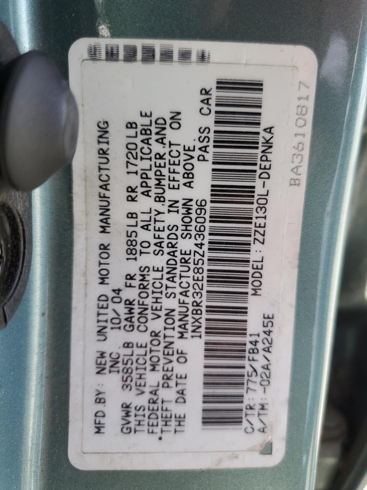 2005 Toyota Corolla Ce VIN: 1NXBR32E85Z436096 Lot: 63470165