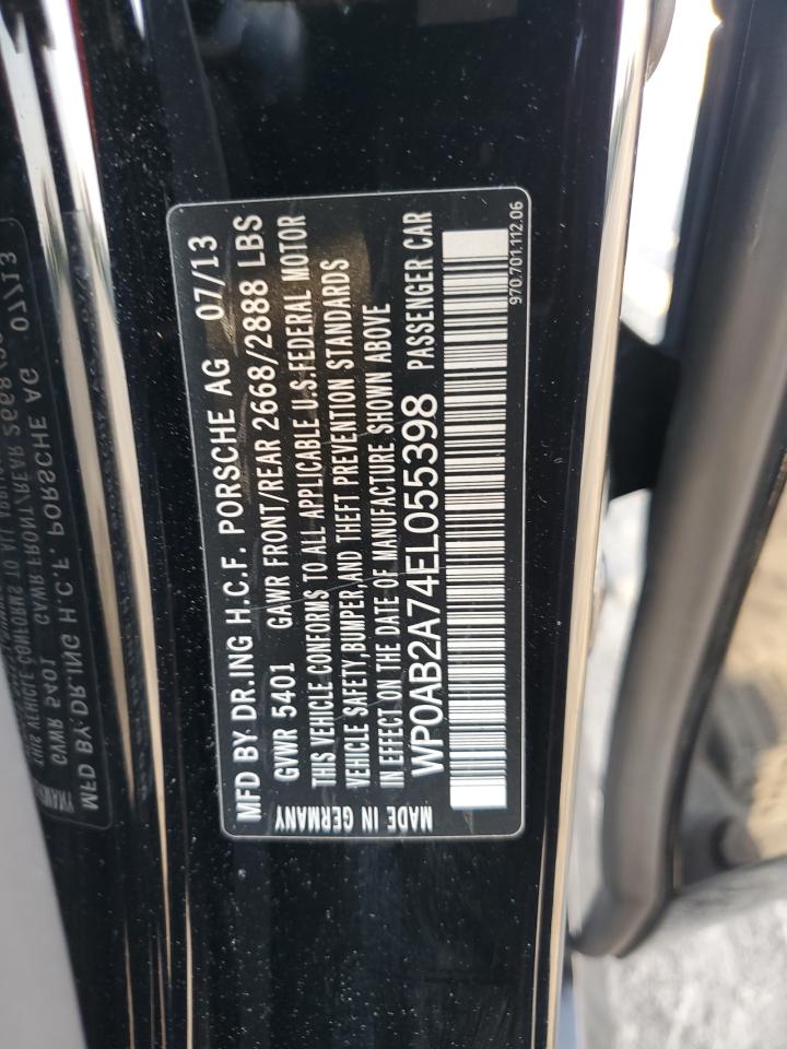 2014 Porsche Panamera S VIN: WP0AB2A74EL055398 Lot: 63468385