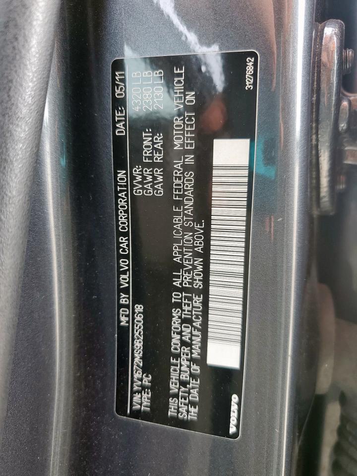 2011 Volvo S40 T5 VIN: YV1672MS9B2550618 Lot: 65449335
