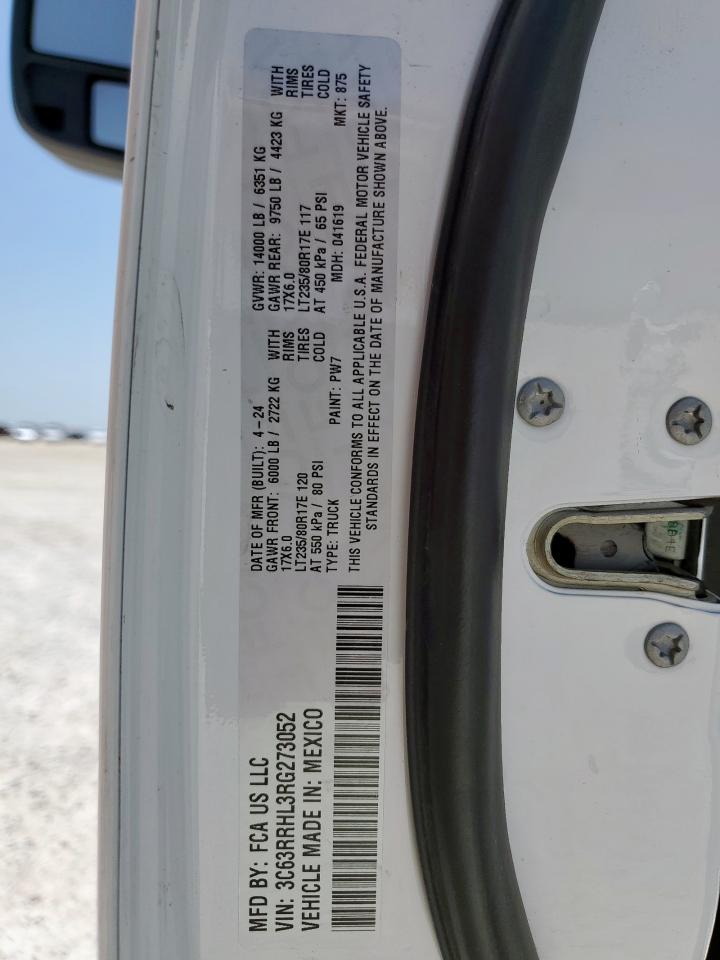 2024 Ram 3500 Big Horn VIN: 3C63RRHL3RG273052 Lot: 63837015
