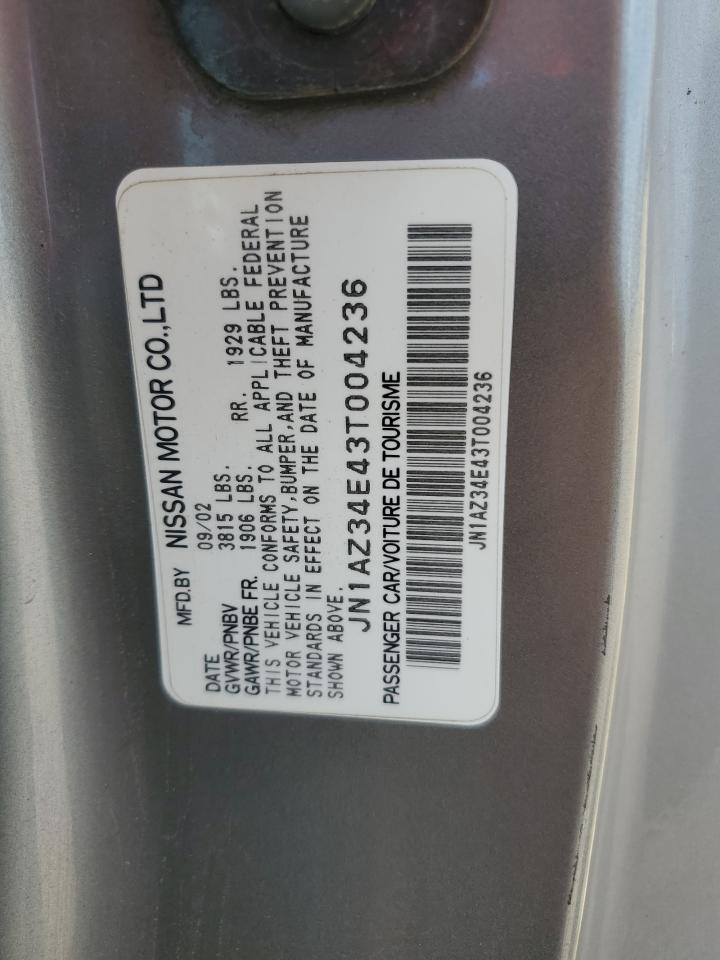 2003 Nissan 350Z Coupe VIN: JN1AZ34E43T004236 Lot: 65822465