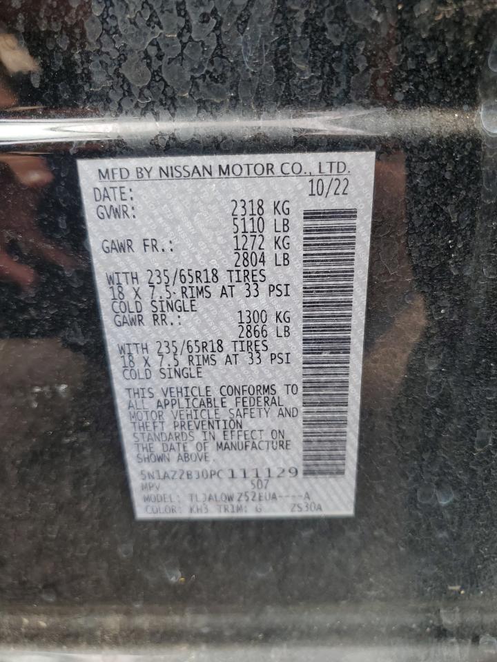 2023 Nissan Murano Sv VIN: 5N1AZ2BJ0PC111129 Lot: 63844055