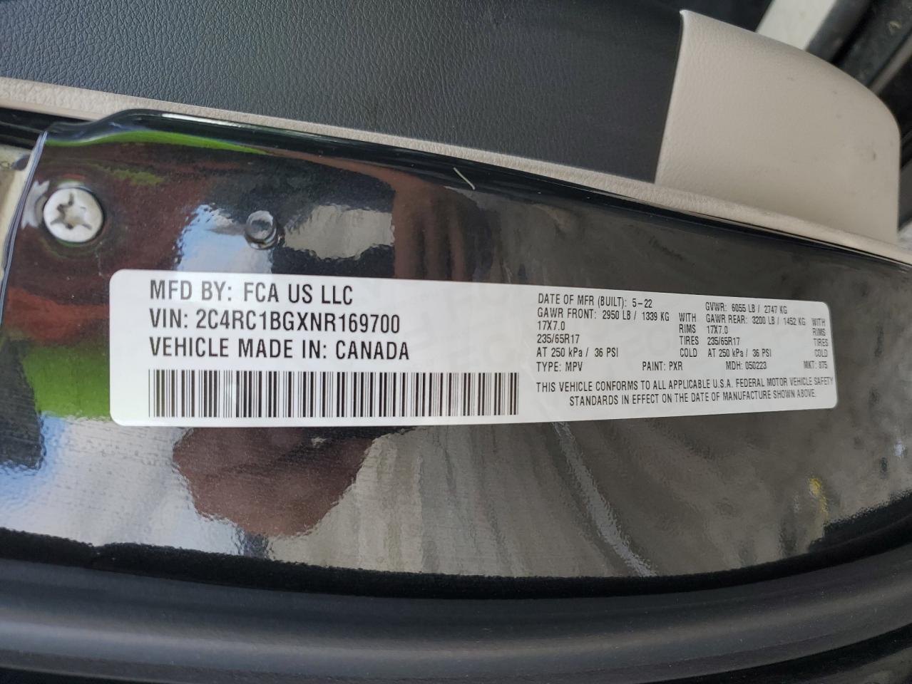 2022 Chrysler Pacifica Touring L VIN: 2C4RC1BGXNR169700 Lot: 64632535
