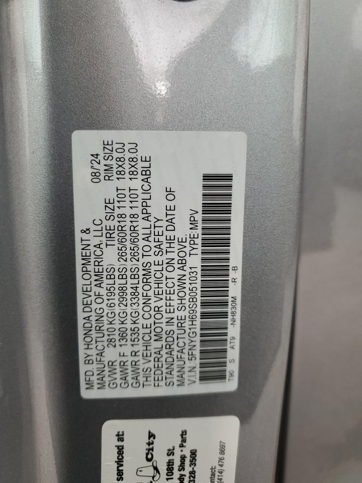 5FNYG1H69SB051031 2025 Honda Pilot Trailsport