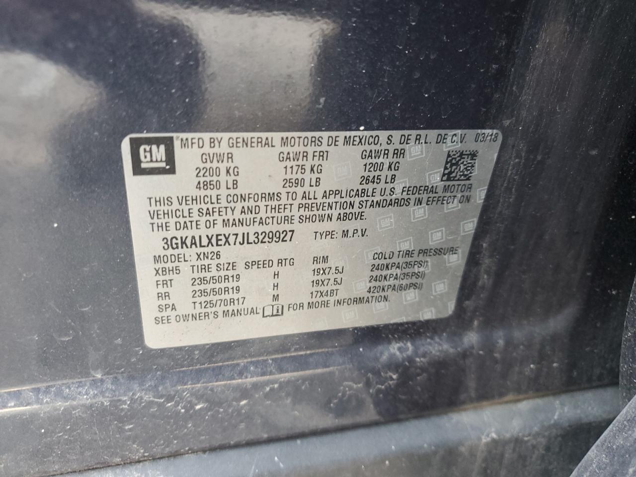 2018 GMC Terrain Denali VIN: 3GKALXEX7JL329927 Lot: 80622575