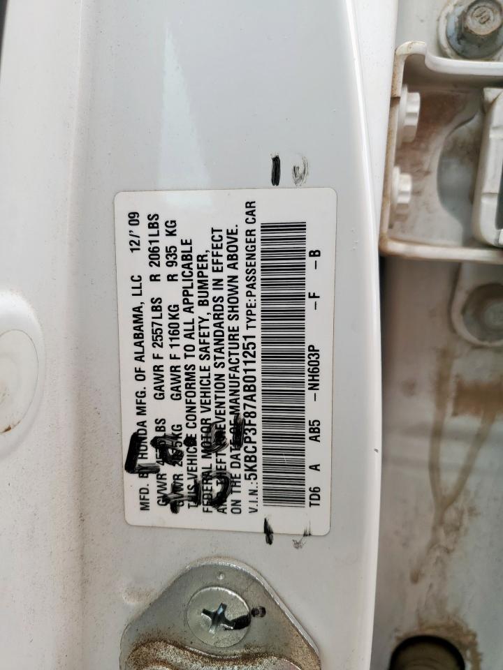 2010 Honda Accord Exl VIN: 5KBCP3F87AB011251 Lot: 61617225