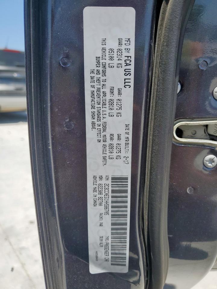 2017 Chrysler 300C VIN: 2C3CCAEG1HH586705 Lot: 65409165